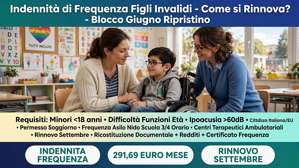 Rinnovo indennità di frequenza per figli invalidi come fare