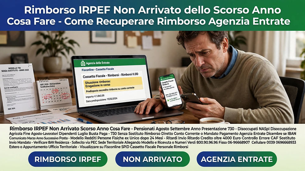 Rimborso IRPEF non arrivato come verificare e cosa fare