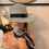 Thumbnail: Black & White Woven Straw Hat with Black Band 