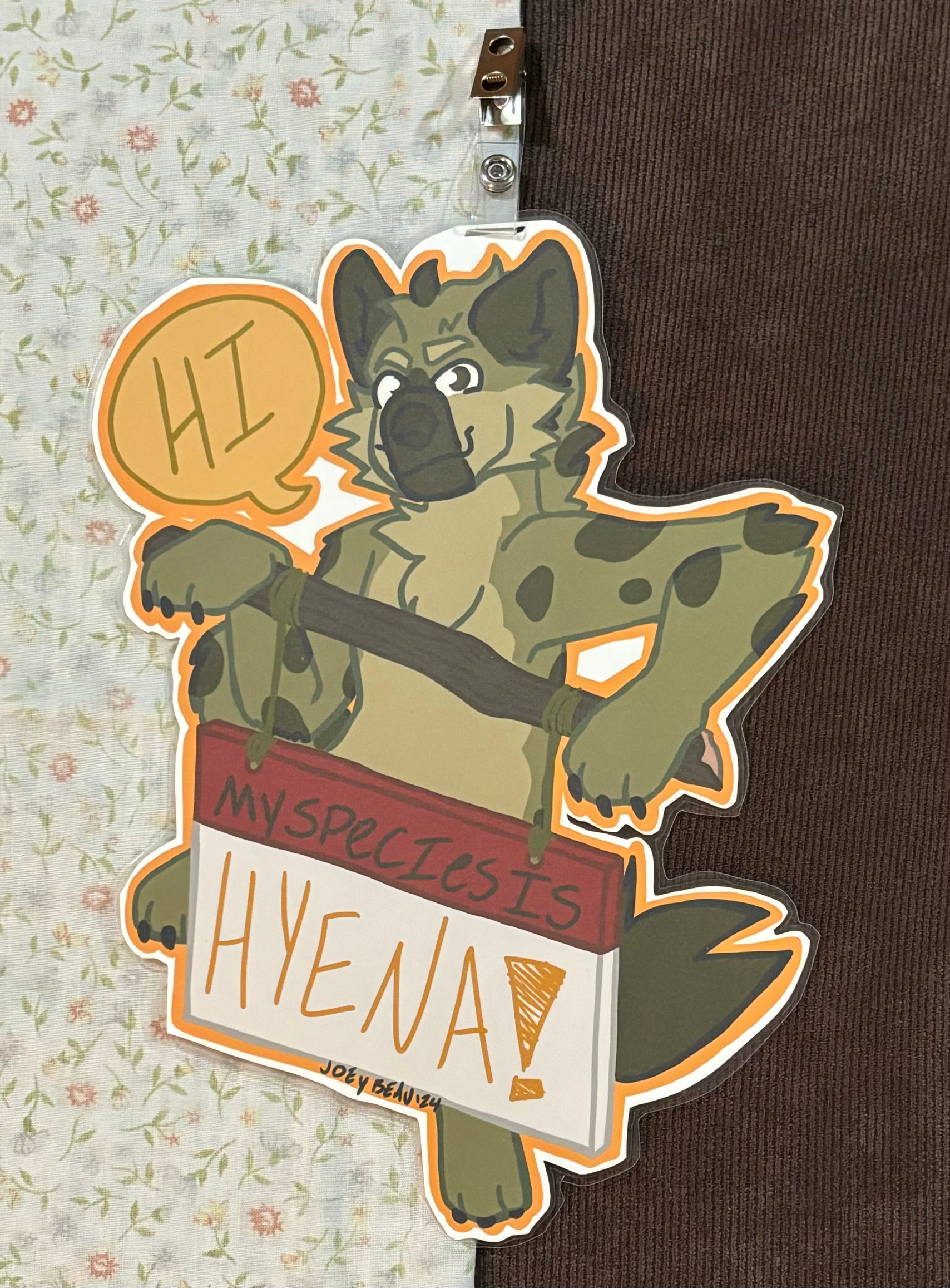 "My Species: Hyena"-fursuit badge