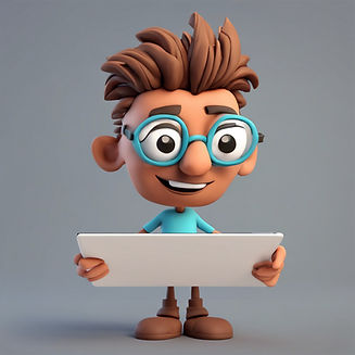 cartoon character 3d clay, sign up form on ipad, no glasses, filling out a form.jpg