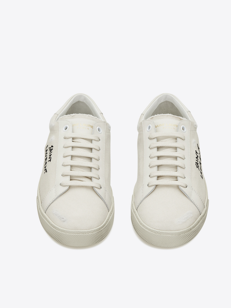 Thumbnail: SAINT LAURENT COURT CLASSIC SL/06 CLOTH WHITE/GREEN SNEAKERS