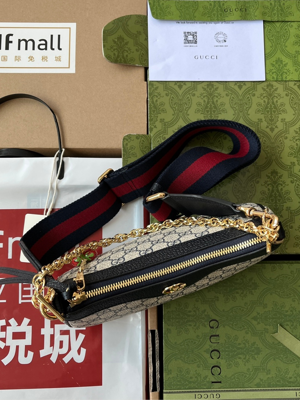 Thumbnail: GUCCI OPHIDIA SMALL SHOULDER BAG BLUE