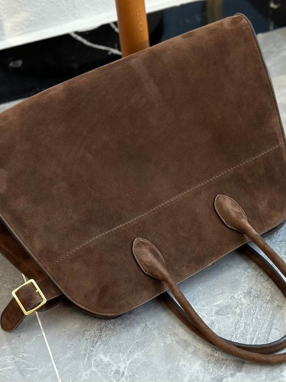 Thumbnail: THE ROW MARGAUX 15 SUEDE MOCHA