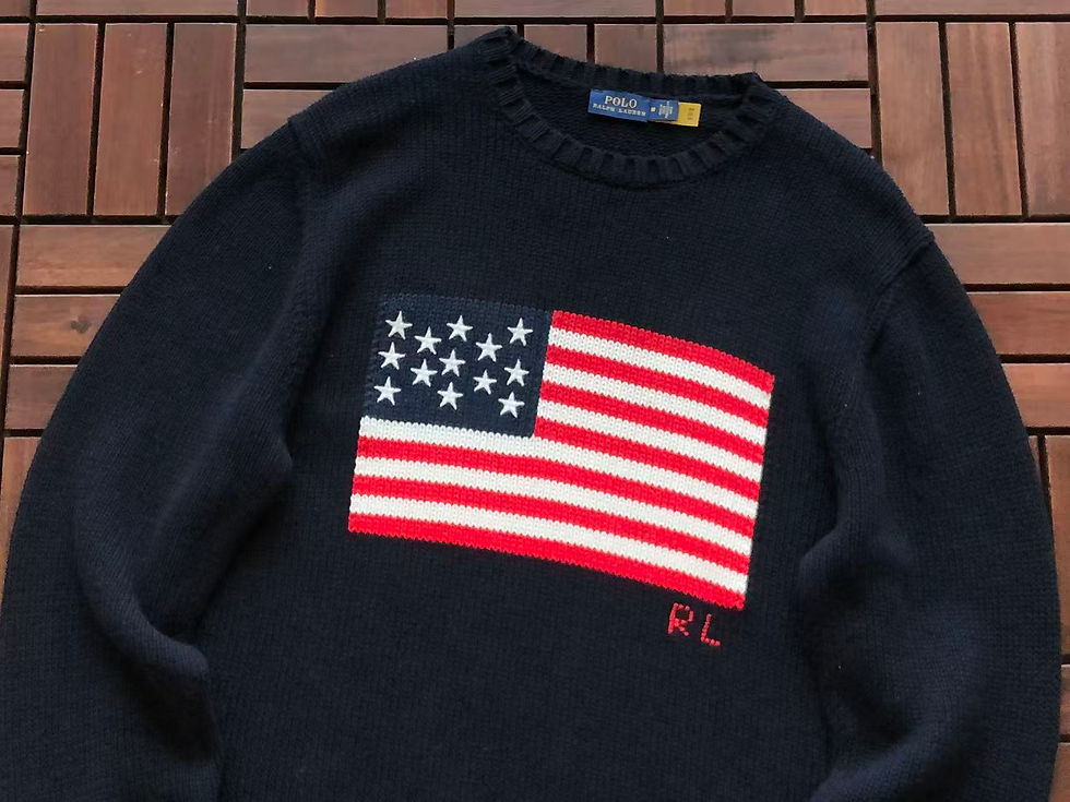 Thumbnail: RALPH LAUREN ICONIC FLAG SWEATER NAVY