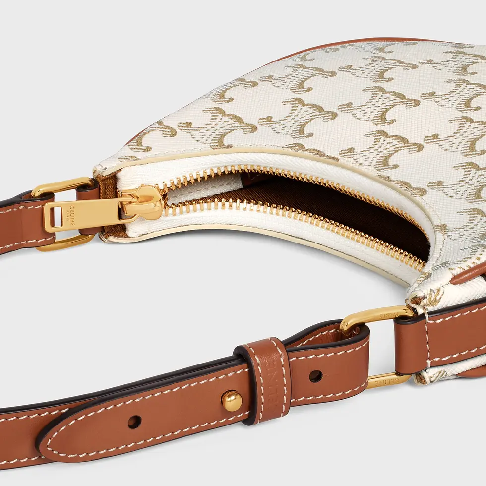 Thumbnail: CELINE AVA TRIOMOPHE BAG WHITE/TAN