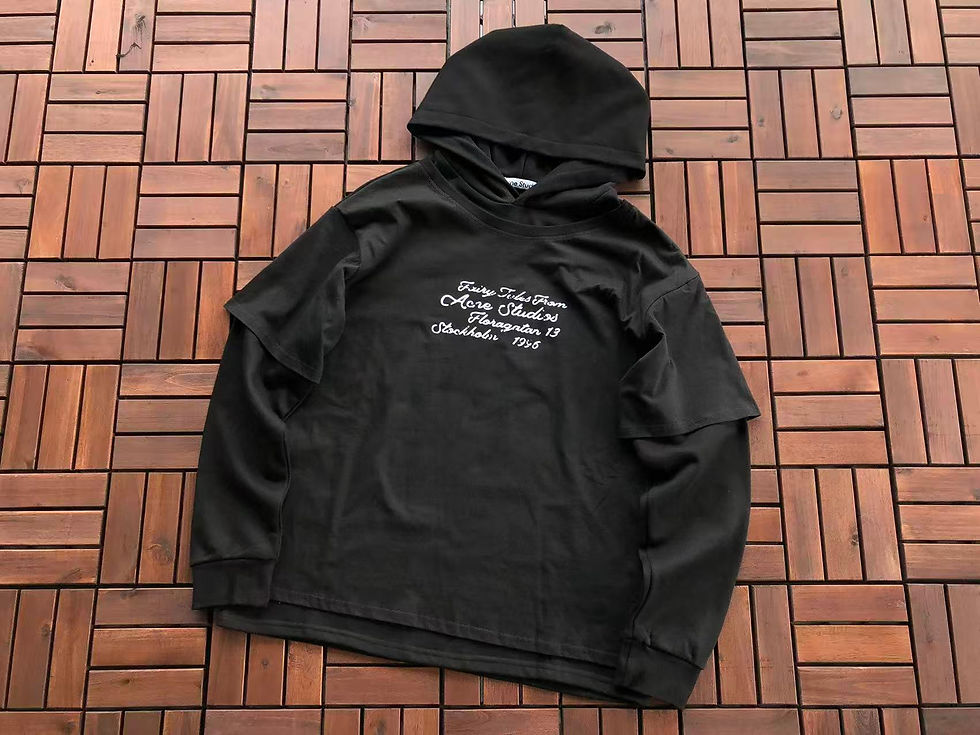 Thumbnail: ACNE STUDIOS LAYERED HOODIE BLACK