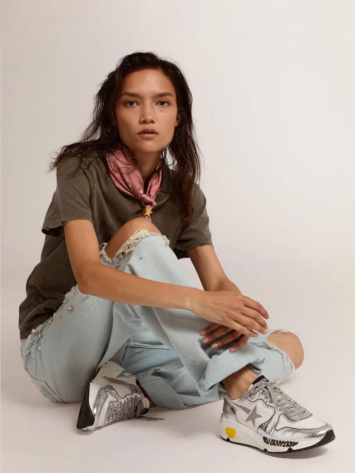 Thumbnail: GOLDEN GOOSE RSOLE DISTRESSED WHITE N SILVER