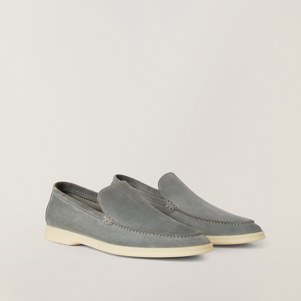 Thumbnail: LORO PIANA SUMMER WALK SUEDE LOAFERS SEAGUL GREY