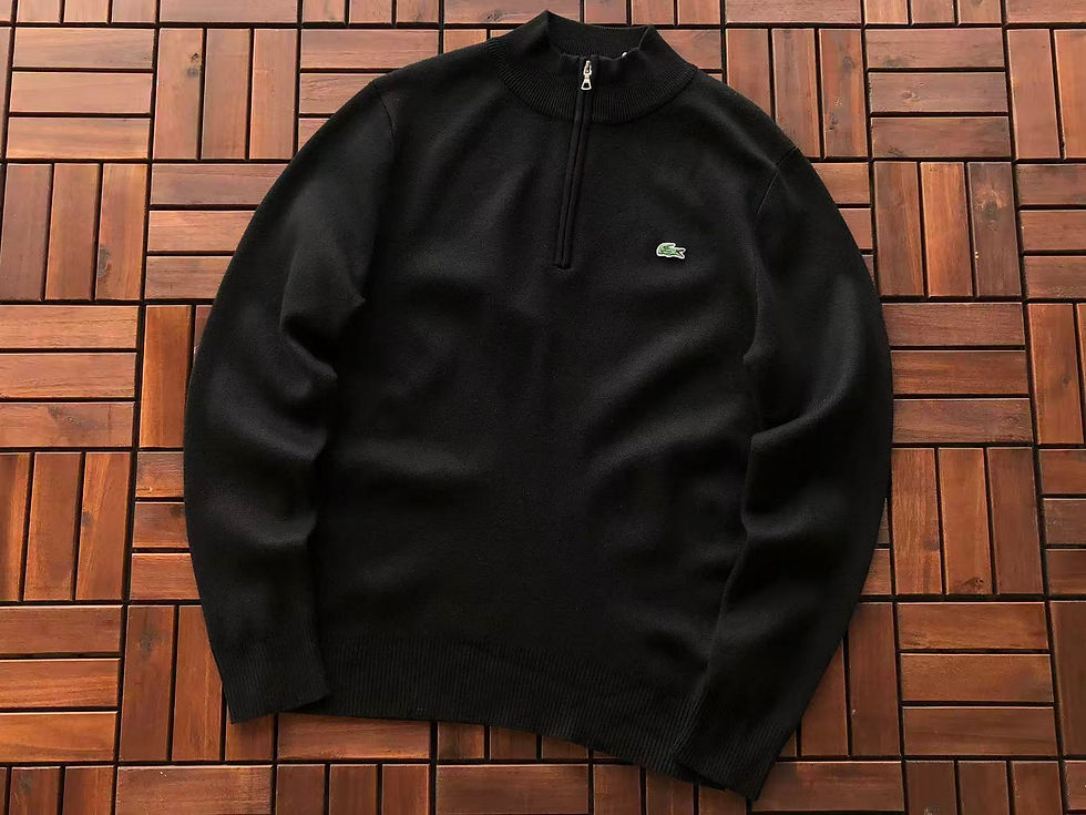 Thumbnail: LACOSTE HALF-ZIP MOCK-NECK SWEATER BLACK
