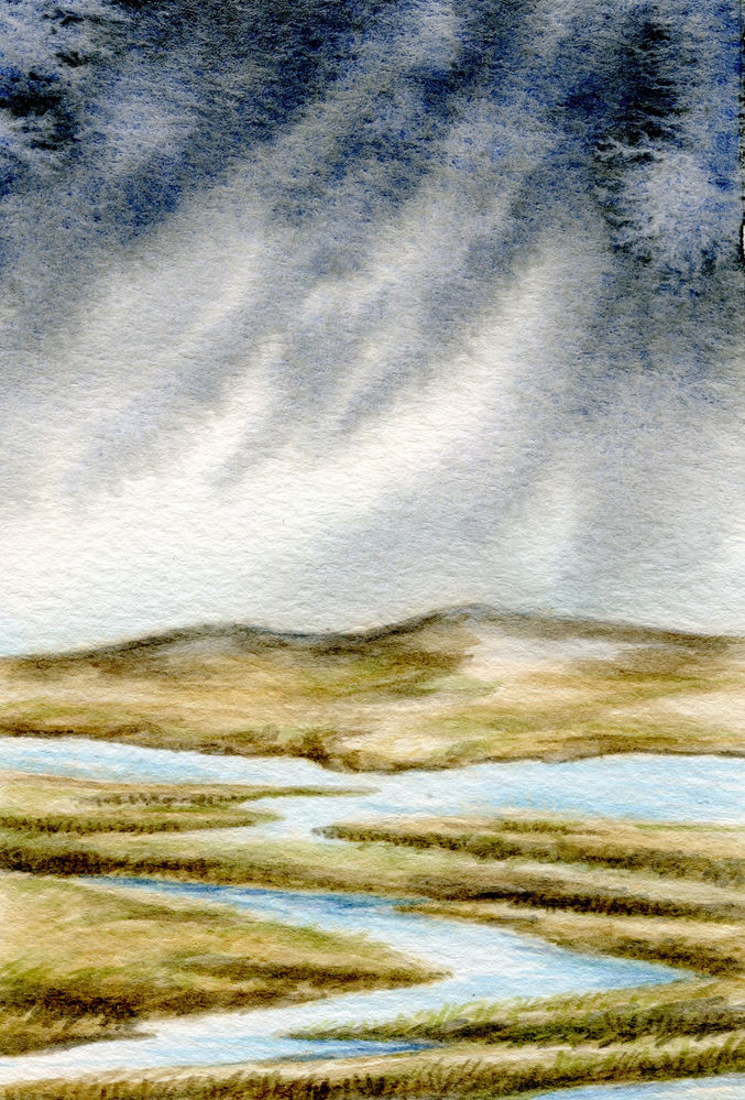 How to Paint Rain with Watercolor Tutorial