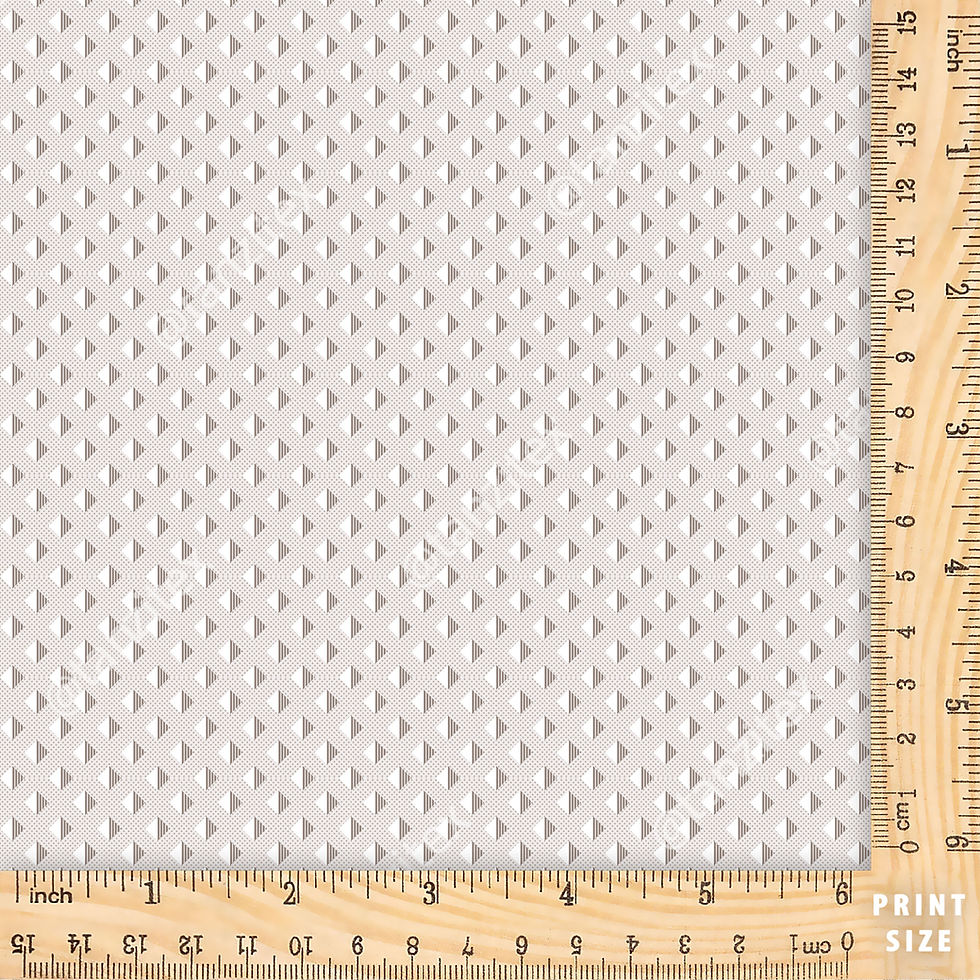 White fabric with tiny dots and measuring tool for texture measurement.