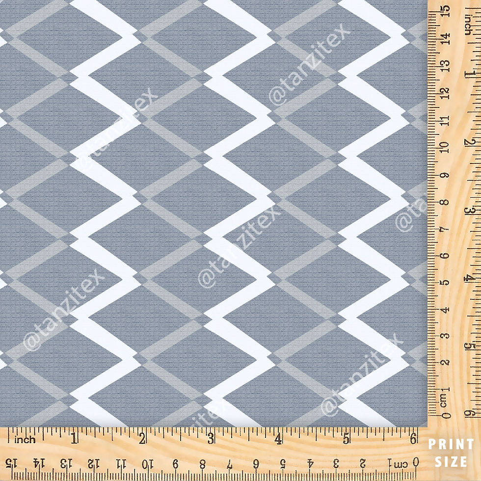 Thumbnail: Geometric Abstract Digital Pattern Shirt TZSRT 5288 with blue and white zigzags and Tanzitex Studio