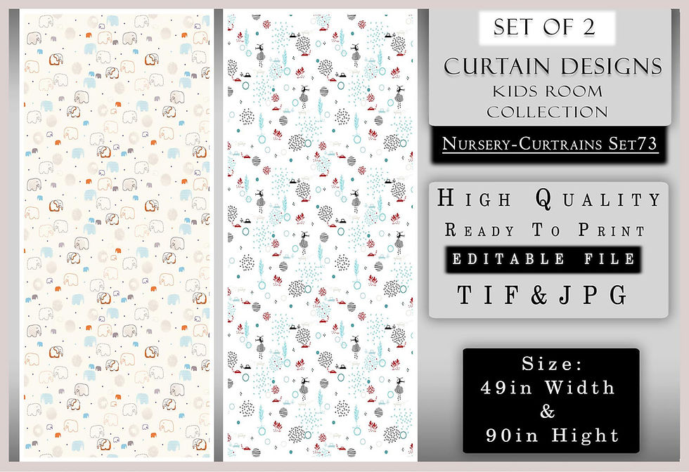 थंबनेल: Curtain design set with text: SET OF CURTAIN KIDS COLLECTION HIGH QUALITY READY TO EDITABLE