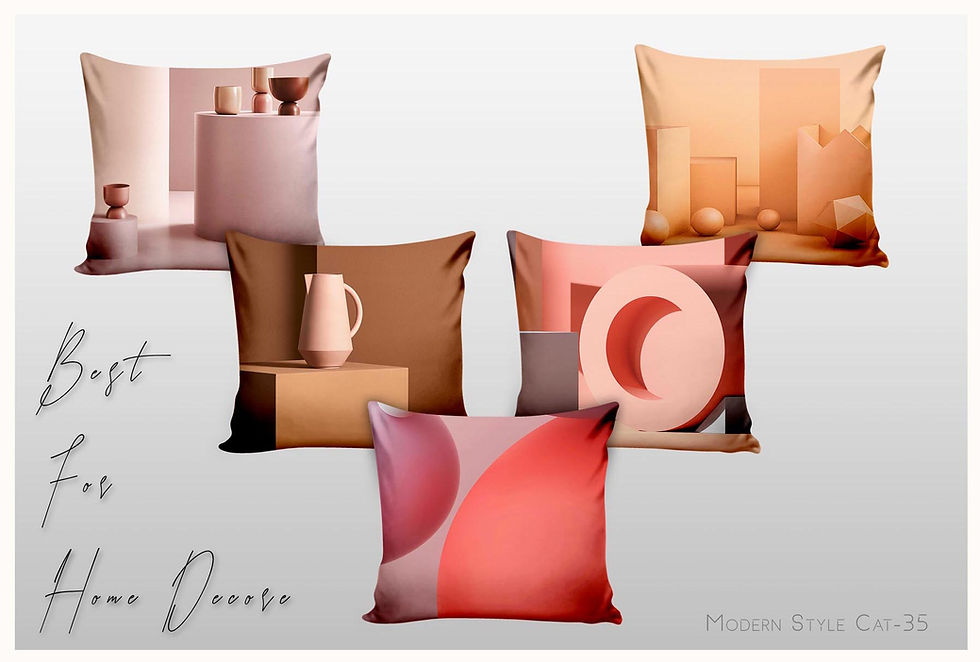 Various colorful pillows with geometric designs, Minimal Abstract Squares Digital Pattern TZSRT 5002