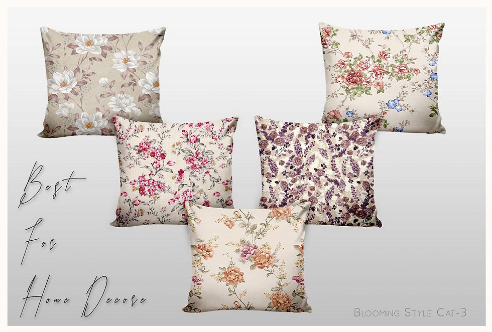 Floral pattern pillows. Cushion Cover Designs – Modern Style Cat-34 TZCC 1032. Various designs and patterns.