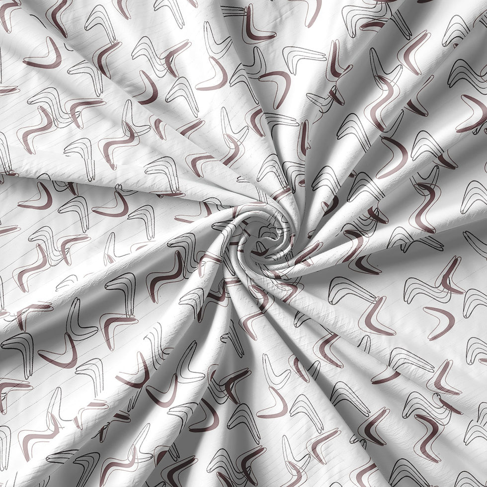 Thumbnail: White fabric with abstract art pattern; Geometric Abstract Digital Pattern Shirt TZSRT 5288. Tanzitex Studio