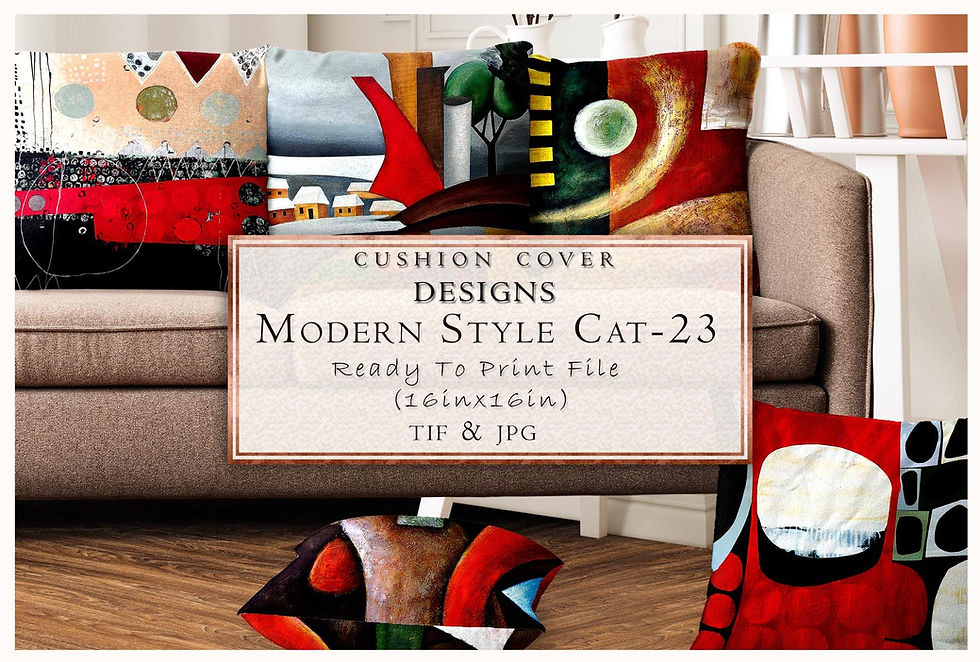 Cushion cover designs, Modern Style Cat-23, Ready To Print File (Zeincsein) TIF & JPG.