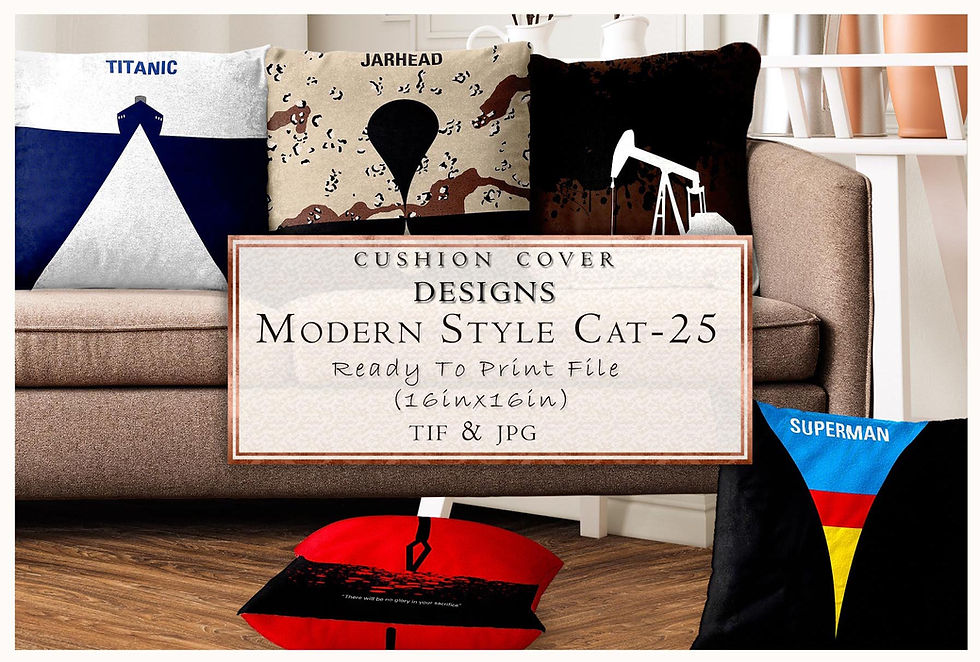 Cushion Cover Designs, Modern Style Cat-25 Ready To Print File (Zeincsein) TIF & JPG