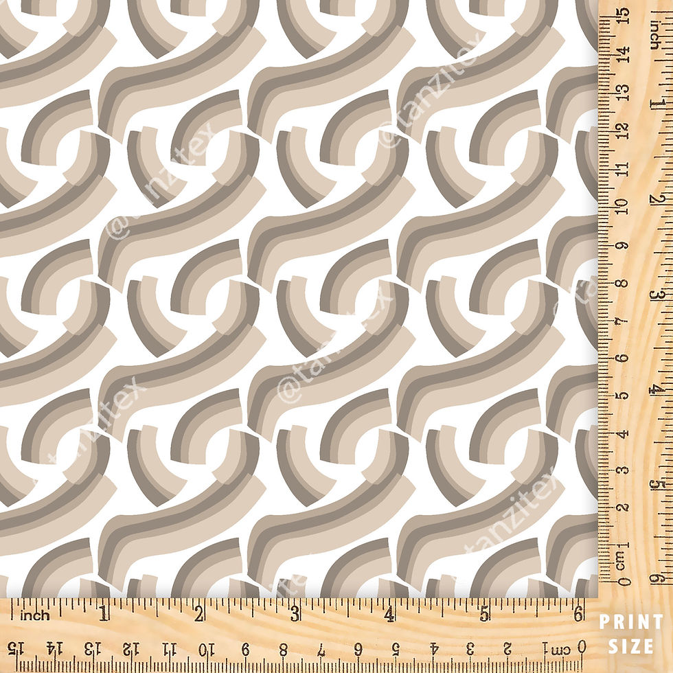 Thumbnail: Brown and white patterned design with a wooden ruler for scale. Tanzitex Studio.