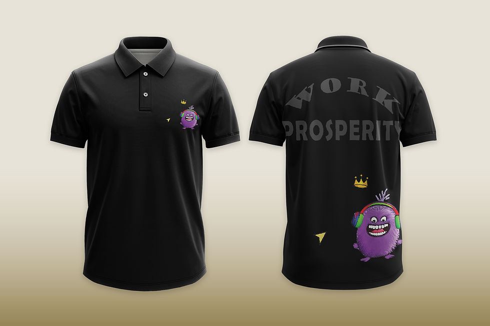 Black polo shirt with 