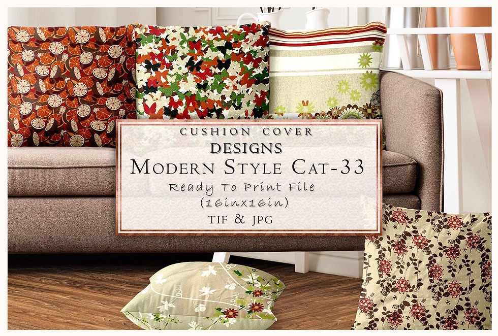 Cushion covers with designs, Modern Style Cat-33 Ready To Print File Tanzitex Studio.