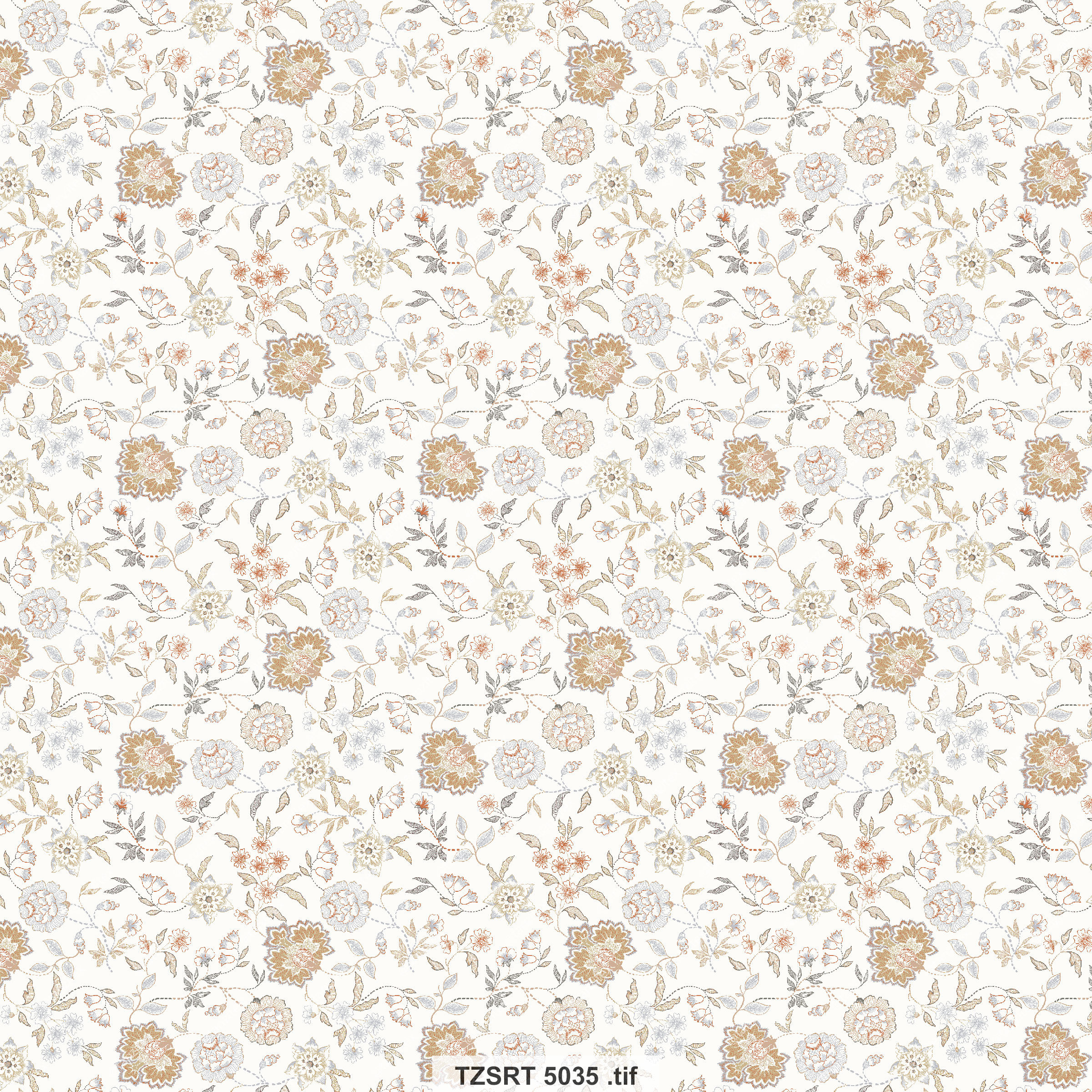 Botanical heart pattern, KZHT 3635 UP, Abstract Botanical Geo TZFD Suit 605 C design on white background.