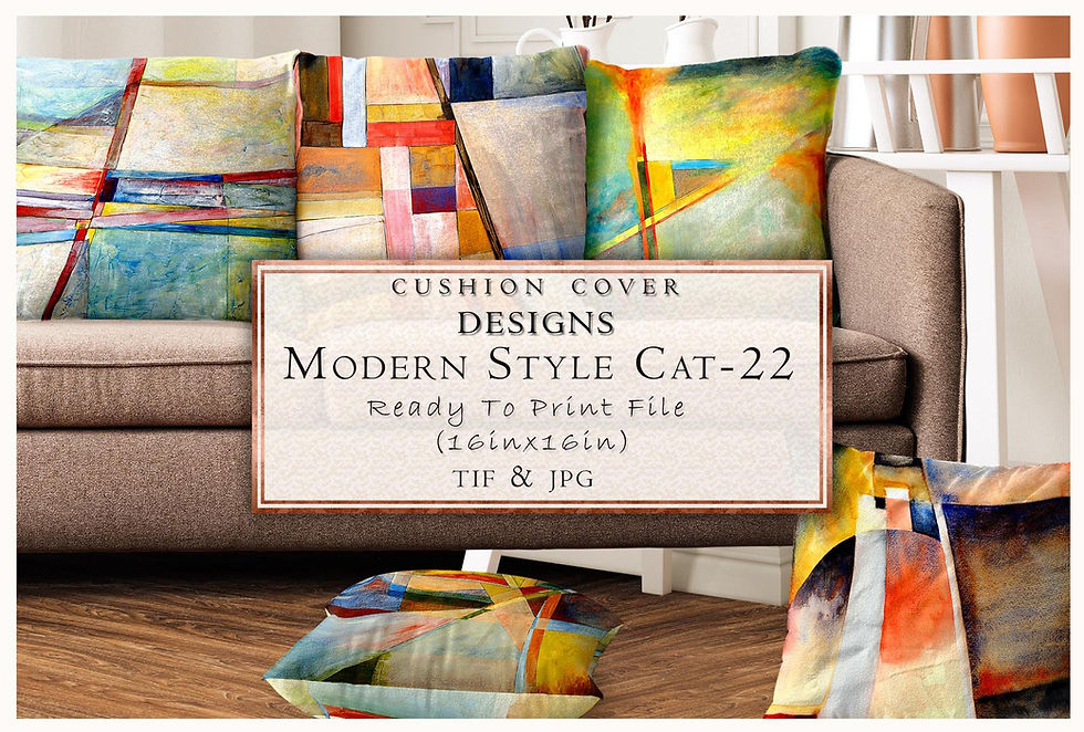 Cushion Cover Designs Modern Style CAT-22 ready to print file. Tanzitex Studio