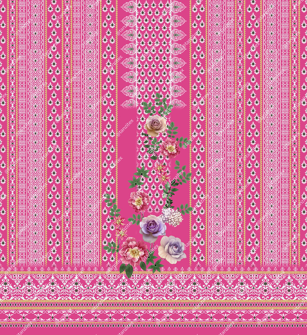 Thumbnail: Pink floral design with text pattern background Kids Room Collection Set 06 Tanzitex Studio.