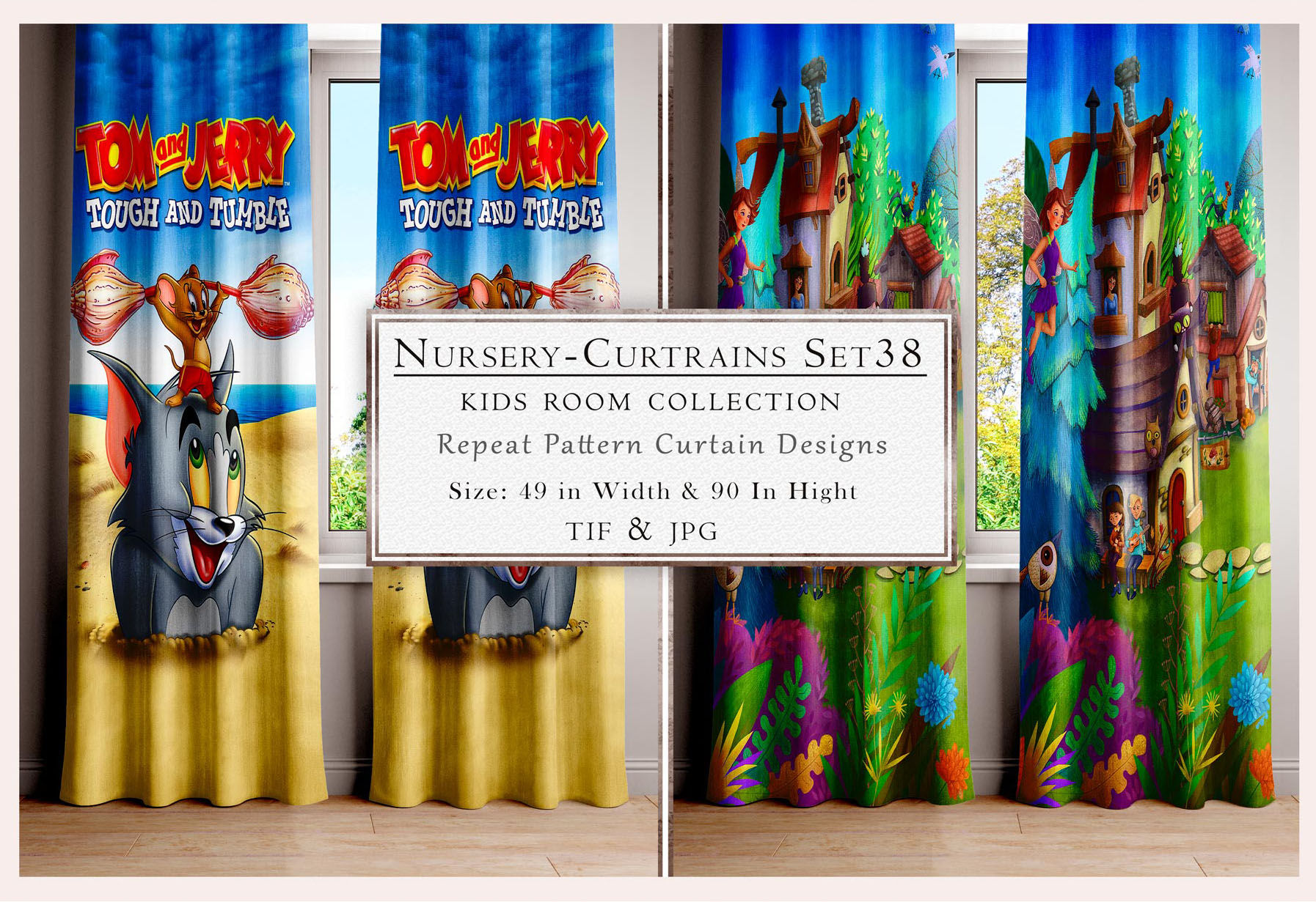 Nursery-Curtains Set38 Kids Room Collection curtains with Toy Story characters.