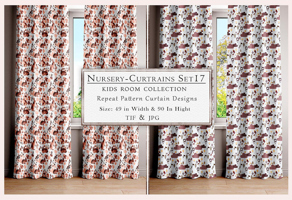 Nursery Curtains Set 17 Kids Room Collection Repeat Pattern Curtain Designs Tanzitex Studio