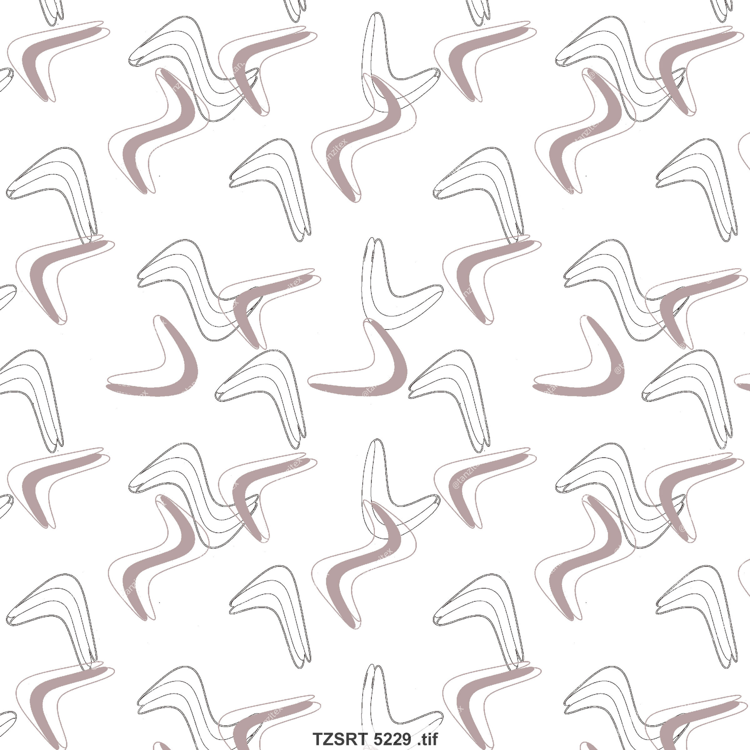 Abstract digital pattern with boomerang shapes. Light side up Geometric Abstract Digital Pattern Shirt TZSRT 5288
