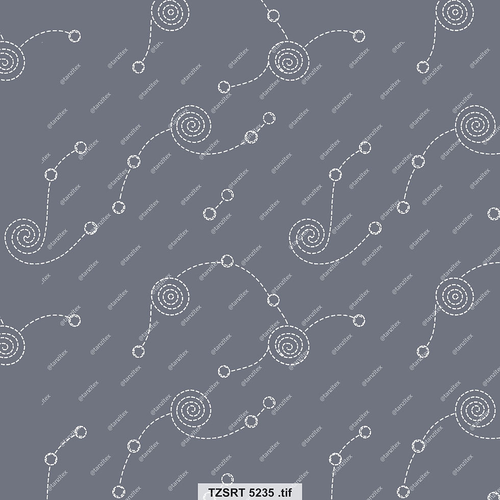 Abstract gray pattern with spiral designs and connected dots Tanzitex Studio.