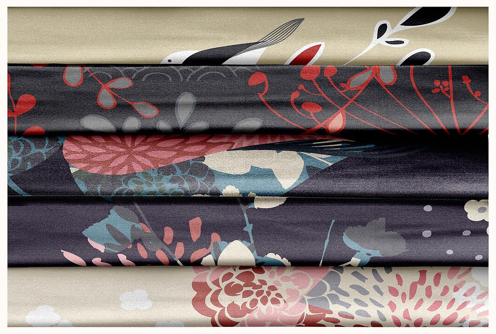 Thumbnail: Close-up of floral patterned fabric, Cushion Cover Designs – Modern Style Cat-30 TZCC 1028, Tanzitex Studio.
