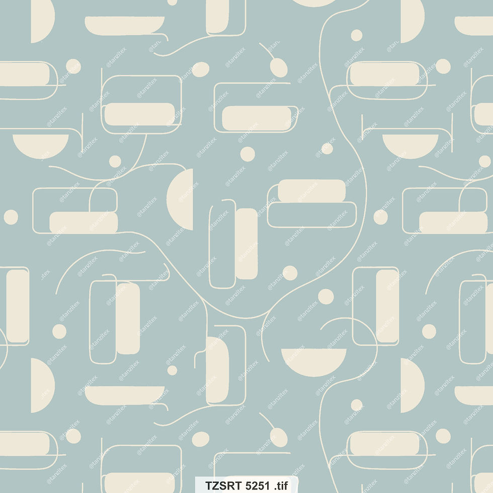 Abstract geometric pattern with rectangles and shapes on a light blue background. TZSRT 5295