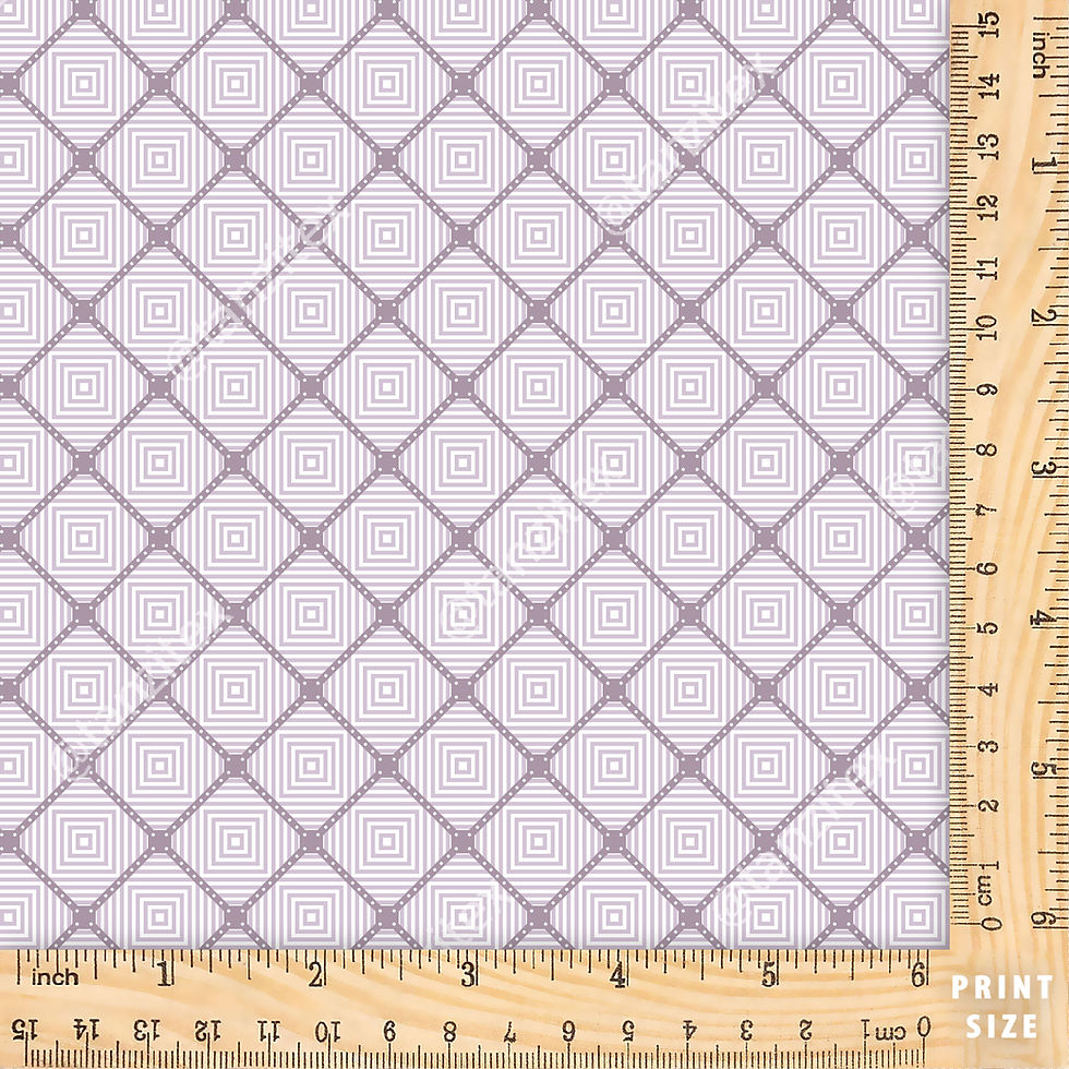 Purple grid pattern fabric with wooden ruler Tanzitex Studio Abstract Botanical Geo TZFD Suit 605 C