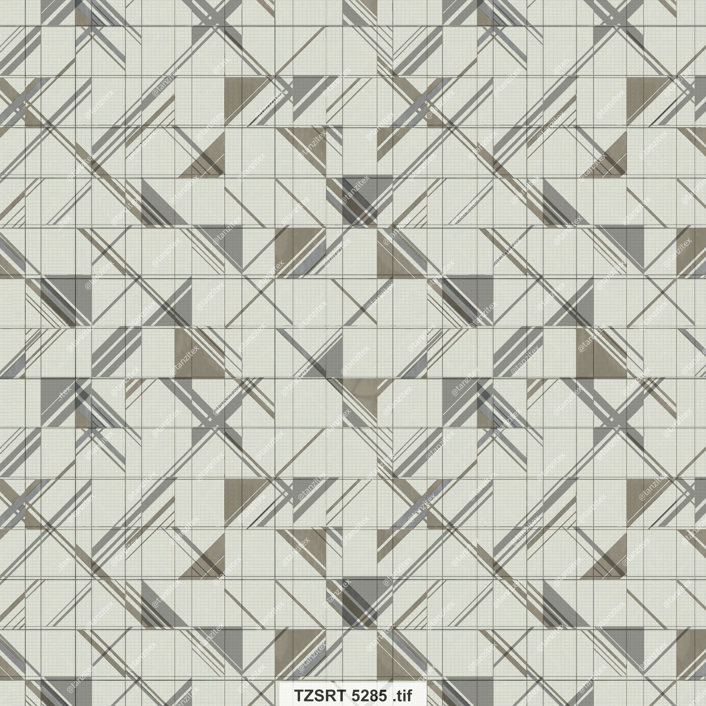 Geometric Abstract Digital Pattern Shirt TZSRT 5289 with tan and gray lines and squares.