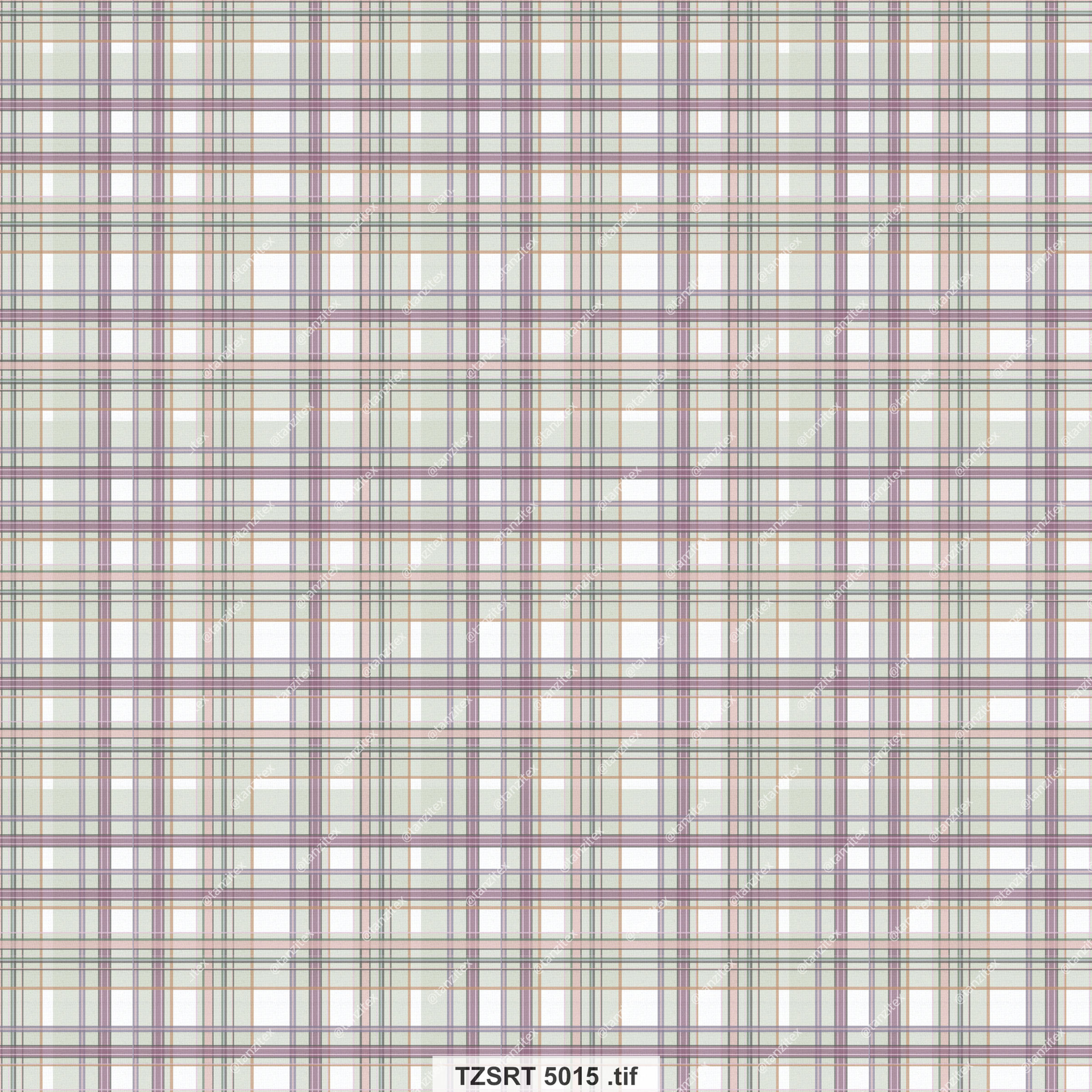 Geometric plaid pattern in white, lavender, and grey colors.