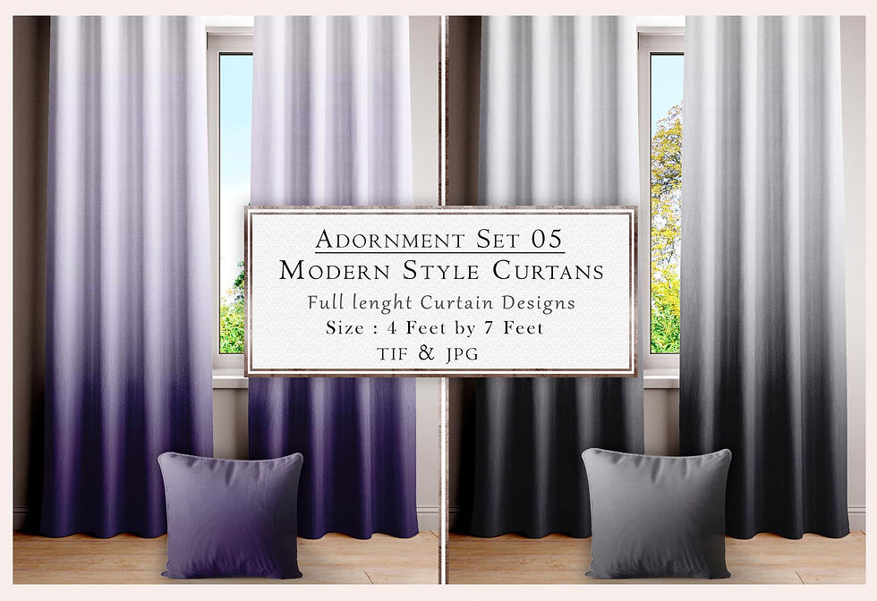 Adornment Set 05 Modern Style Curtains Full length Curtain Designs Tanzitex Studio