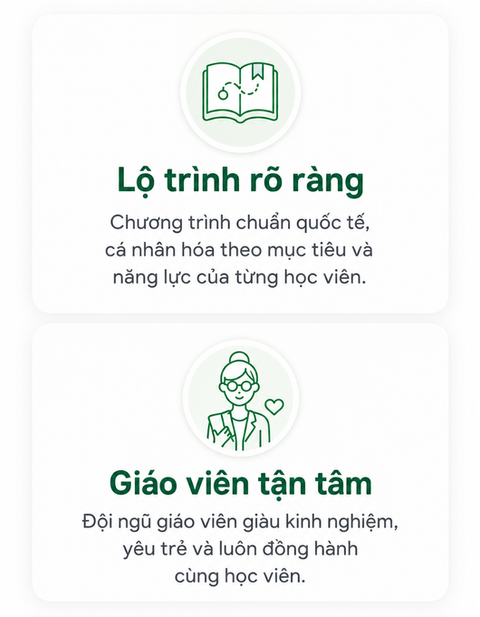 Lộ trình học rõ ràng và giáo viên tận tâm tại trung tâm tiếng Anh Đà Lạt.