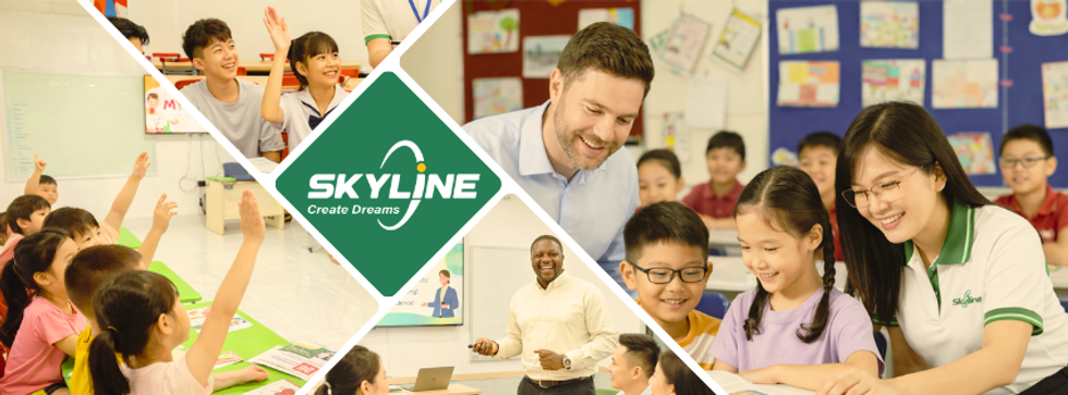 Giáo viên và học sinh đa dạng tại Anh ngữ Skyline, trung tâm tiếng Anh Đà Lạt.