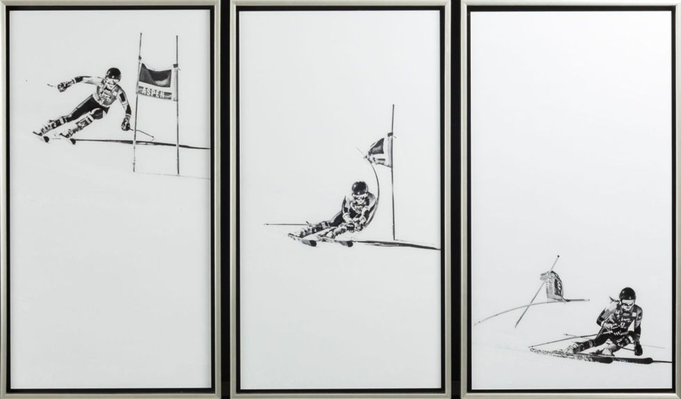 Perfect Turn, Skiing, Jace Romick, Triptych