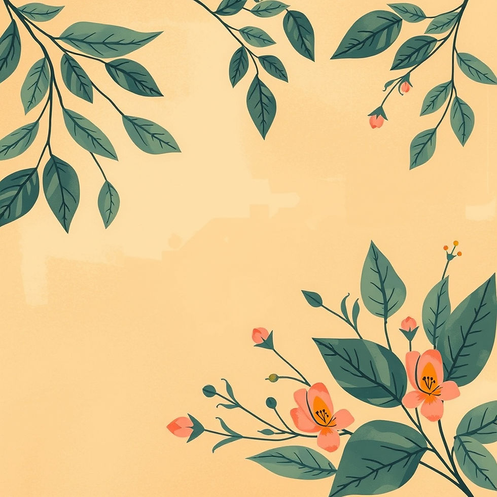 a warm tone background with a boho feel and leaves, flowers.jpg