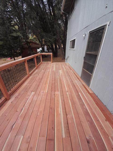 New Redwood deck Columbia CA