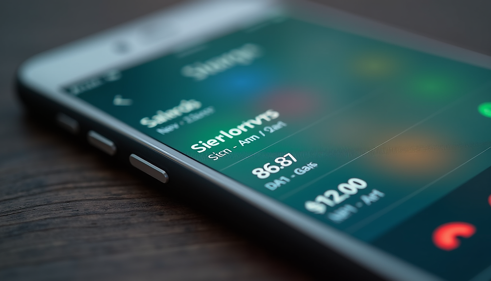 Eye-level view of a phone screen showing a call log with multiple attempts