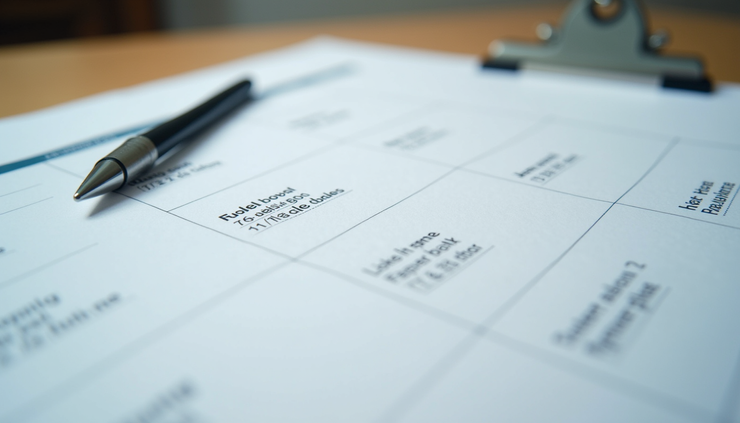 Eye-level view of a real estate agent’s calendar showing scheduled property appraisal appointments