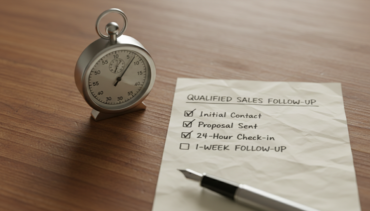 Overhead view of a kitchen timer beside a notepad with a short checklist