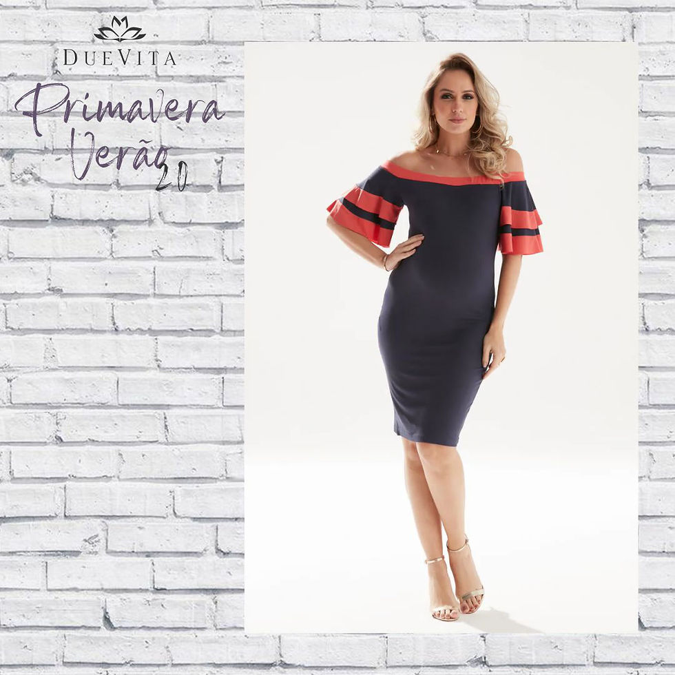 Miniatura: #Usadinhos: Vestido Gestante Curto Decote Ombro a Ombro com Babados