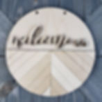 Welcome-ish round wooden door hanger