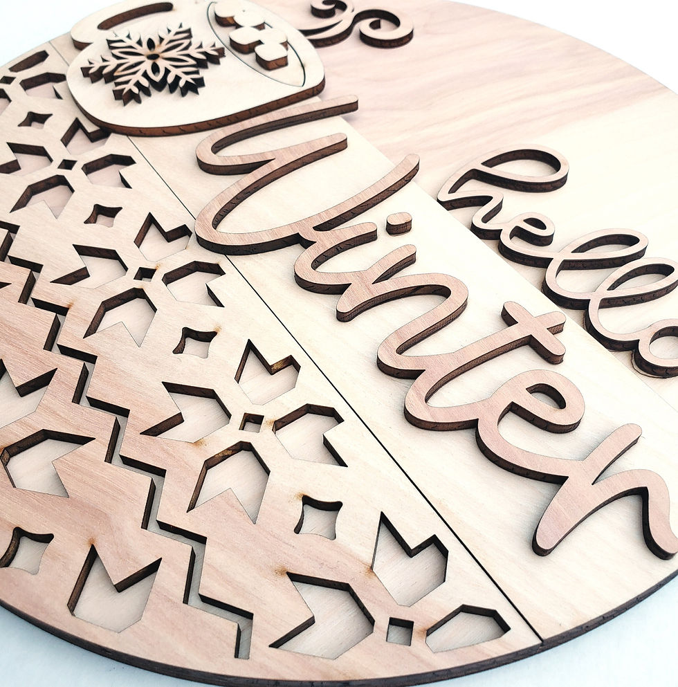 Thumbnail: Hello Winter wood sign